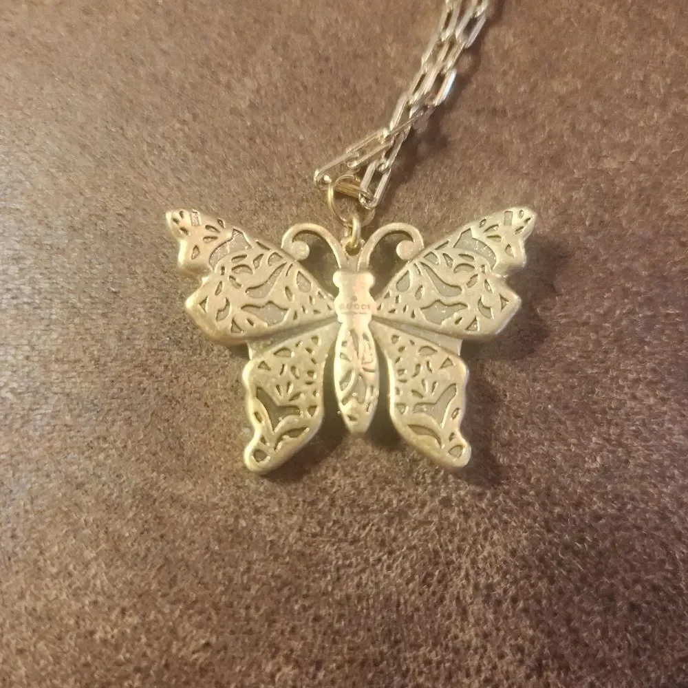 Gucci Colorful Butterfly Pendant With Unbranded Chain